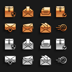 Set envelope and check mark mail e-mail delete vector
