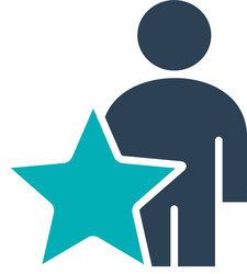 user profile with star colored icon rating vector