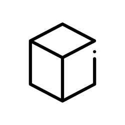 cube icon thin linear style design isolated vector image