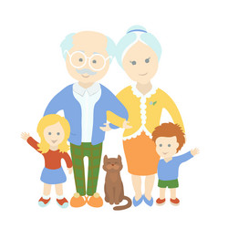 Happy Family - Grandparents and Grandchildren Vector Image