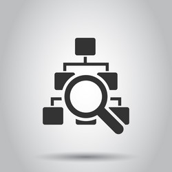 hierarchy diagram icon in flat style structure vector image