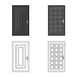 Isolated object of door and front icon set vector