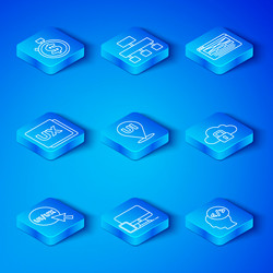set line ui or ux design monitor and mobile vector image