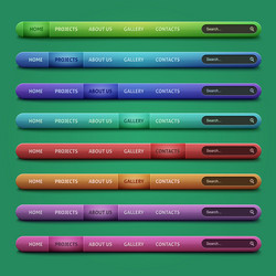 set of 8 navigation bars for website vector