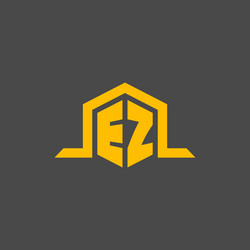 ez monogram initial logo with hexagon style design vector image