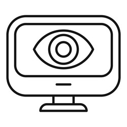monitor technical overview icon outline vector image