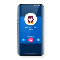 User interface mobile app pop up incoming call vector