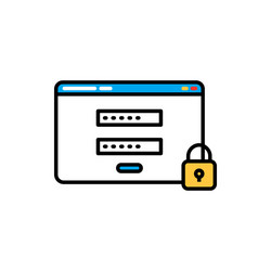 user profile with password and login data security vector