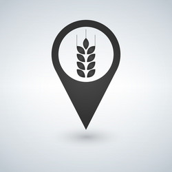 wheat field icon on map pointer vector image