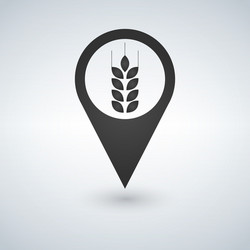 wheat field icon on map pointer vector