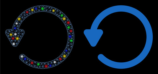 flare mesh network rotate icon with spots vector image