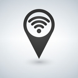 pointer map with wifi internet signal connection vector image