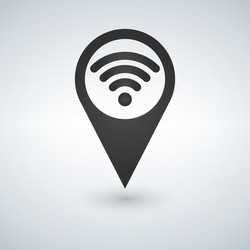 pointer map with wifi internet signal connection vector