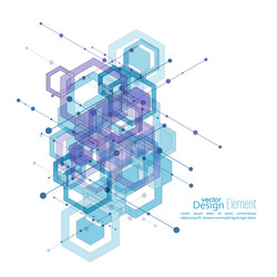Modern isometric abstract blue background Vector Image