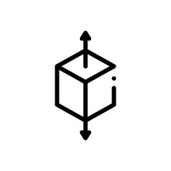 cube icon thin linear style design isolated vector image