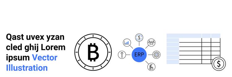 erp system with cryptocurrency integration vector image