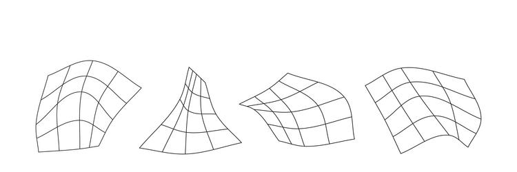 retro 90s grid 3d elements and lines in dinamic vector image