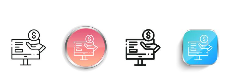 chance icon thin linear regular and button style vector image