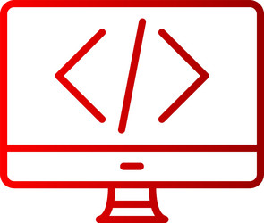 coding line gradient icon vector image
