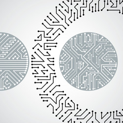 electronic pattern with microchip scheme circuit vector image