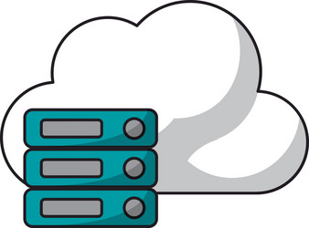 Isolated cloud computing design vector