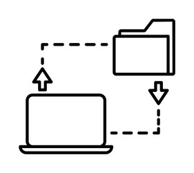 Computer folder internet icon vector