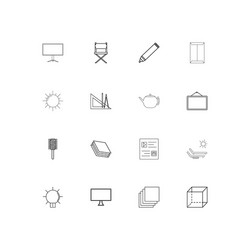 Creative process and design simple linear icons vector