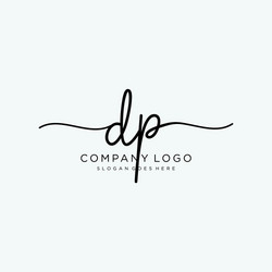 Initial dp handwriting logo with circle template Vector Image