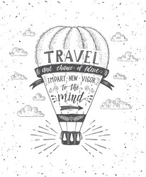 Travel of air balloon vector