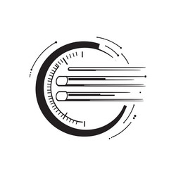 abstract round shape with lines in black vector image