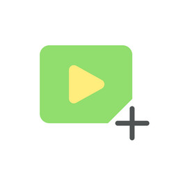 add video file flat color ui icon vector image