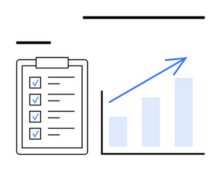 checklist and bar graph representing progress vector image