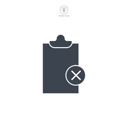 Cross mark on document icon symbol isolated vector