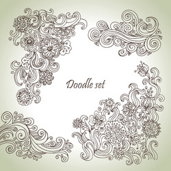 Set hand drawn doodle sketch hearts Royalty Free Vector