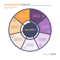 Pie chart infographic template 7 options Vector Image