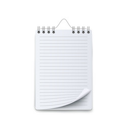 notebook or calendar sheet blank mockup 3d flat vector image