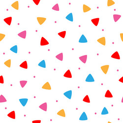 Scattered coloured round dots and triangles vector