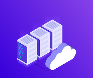 concept of data network management cloud storage vector image