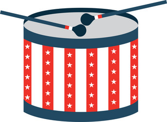 Drum musical instrument isolated icon Royalty Free Vector