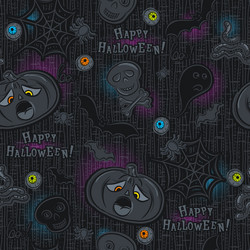 Seamless pattern with halloween objects vector