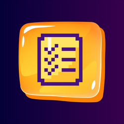 task list glossy ui button with pixelated color vector image