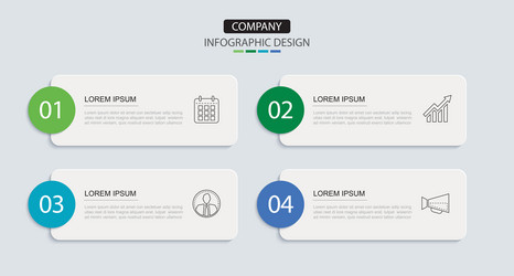 4 data infographics rectangle tab layout template vector image