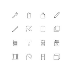 Creative process and design simple linear icons vector