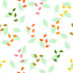 Seamless pattern of different colored autumn leave vector