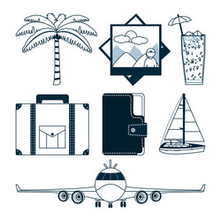 Set of travel icons vector