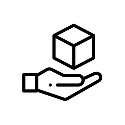 cube icon thin linear style design isolated vector image