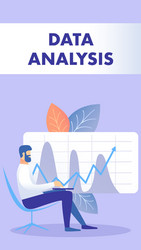 Data analysis flat flyer brochure template vector