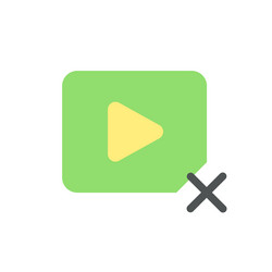 delete video flat color ui icon vector image