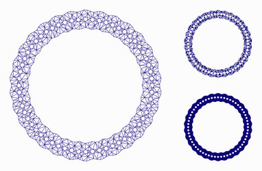 Dotted rosette circular frame mesh network vector