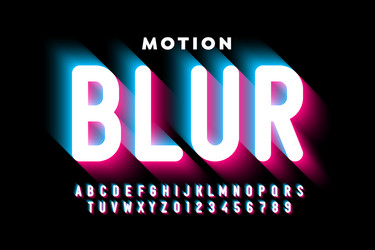 Dynamic Motion Font - Blurred Effect vector image
